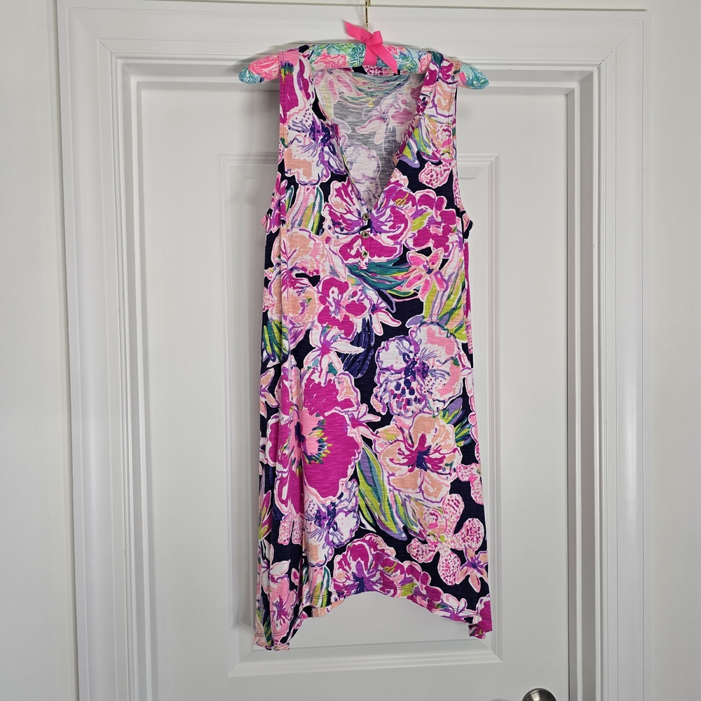 Lilly Pulitzer Vibrant Floral Mini Dress - Pink and Purple